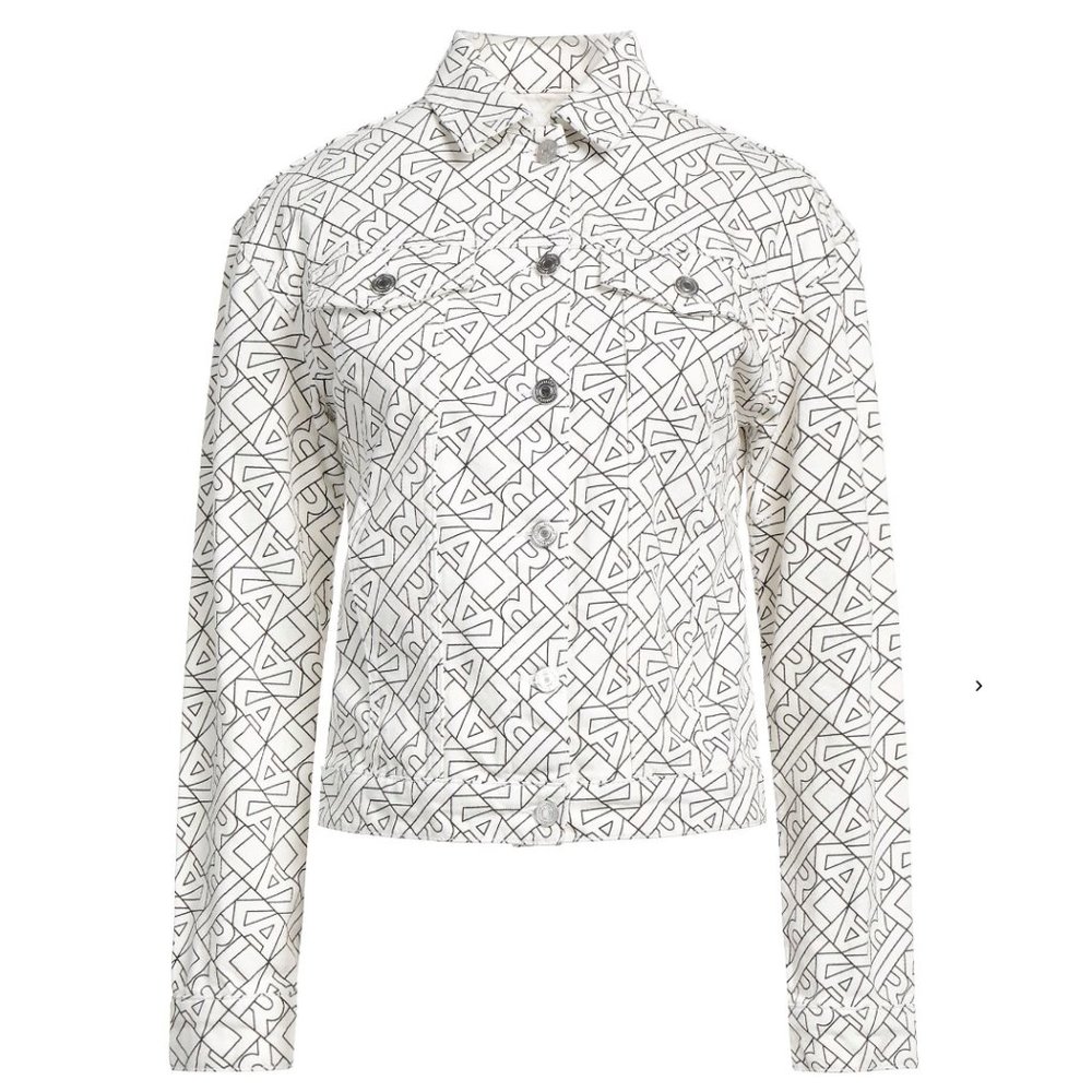 KARL LAGERFELD Denim Logo Print Jacket Size L